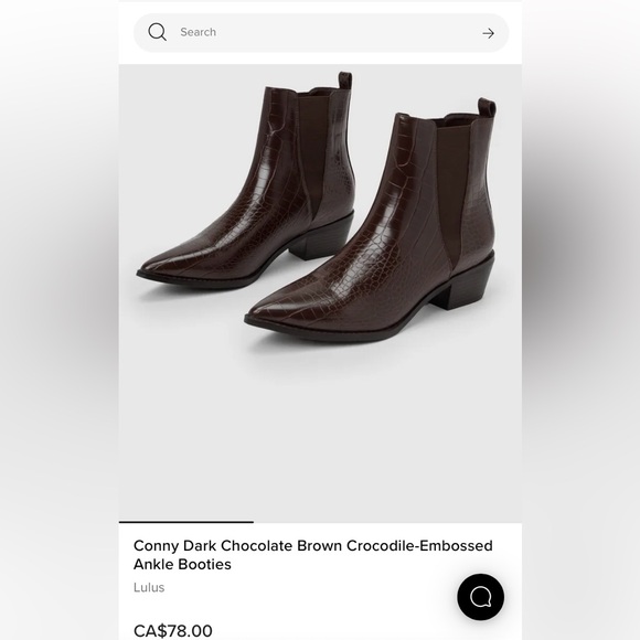 Dark Chocolate Brown Crocodile-Embossed Ankle Booties - Picture 6 of 10